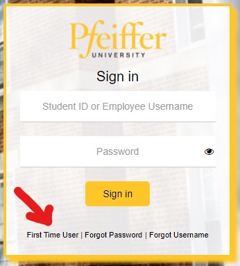 Link to signon.pfeiffer.edu